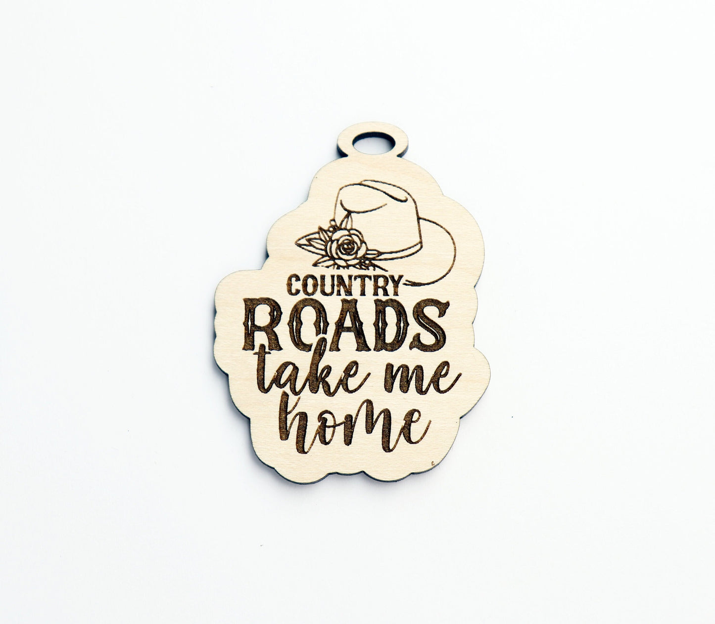 Country roads car charm, Western car charm,  wood blanks, wood cutouts