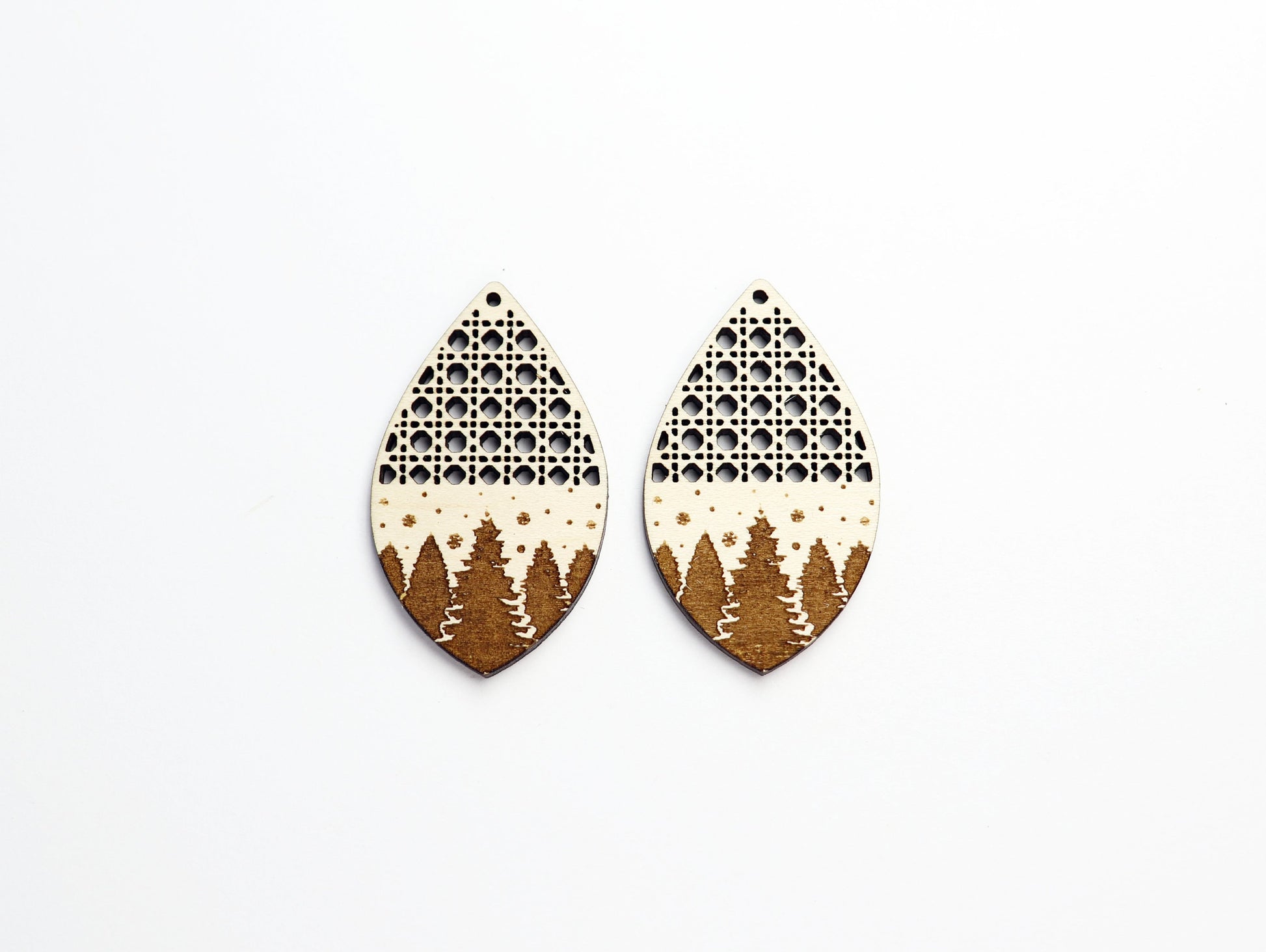 Mountain earring cutouts, laser cutouts, wood cutouts, sold per set