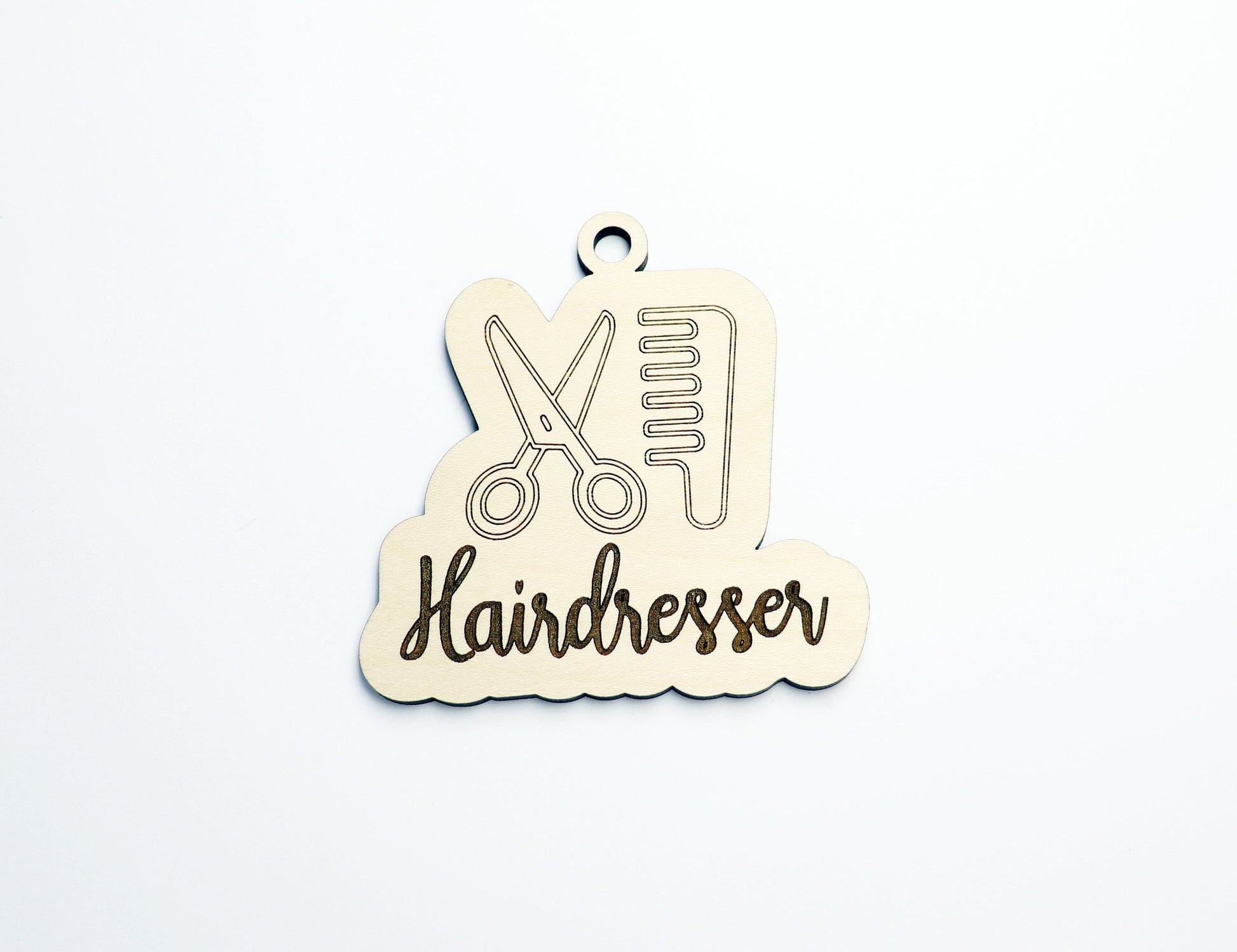 Hairdresser charm blank,  wood blanks, wood cutouts