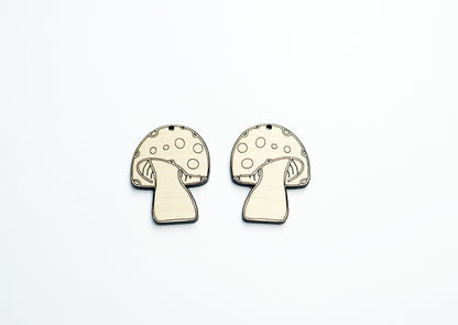 Mushroom earrings, DIY earrings, earring blanks, sold per set