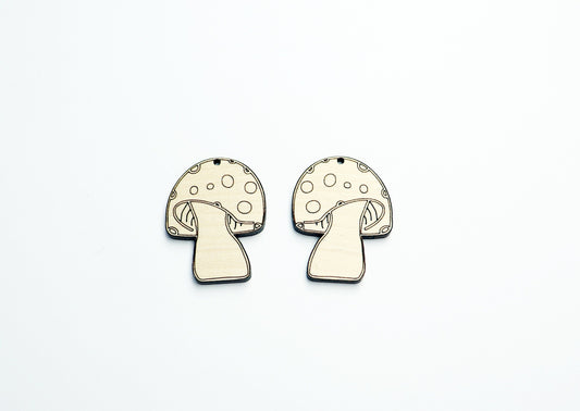 Mushroom earrings, DIY earrings, earring blanks, sold per set