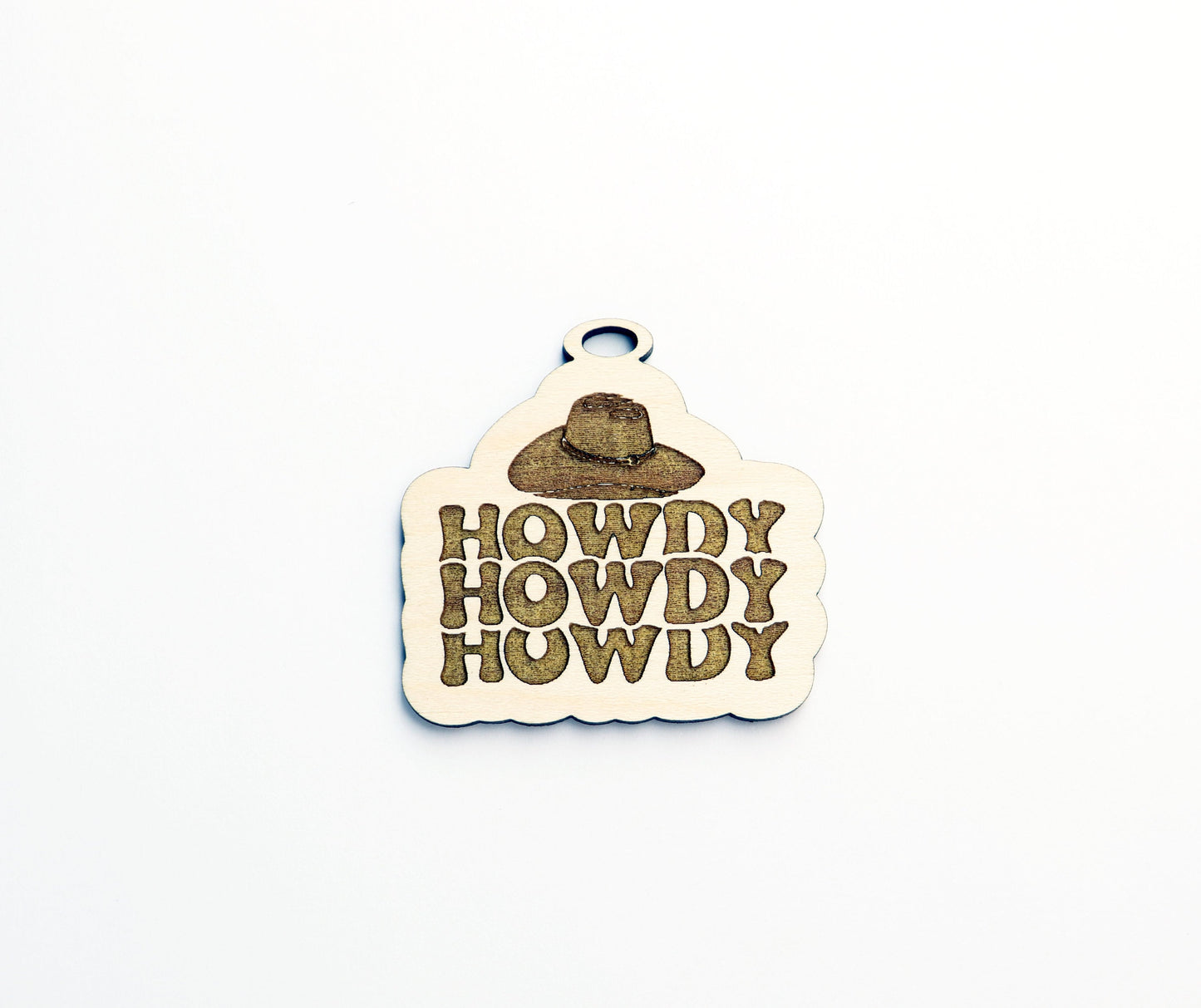 Howdy car charm,  wood blanks, wood cutouts, western cutouts