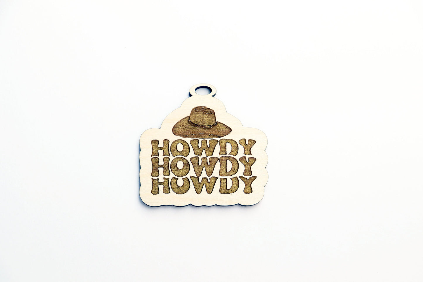 Howdy car charm,  wood blanks, wood cutouts, western cutouts