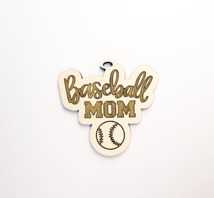 Baseball mom car charm, car charm blanks, wood blanks