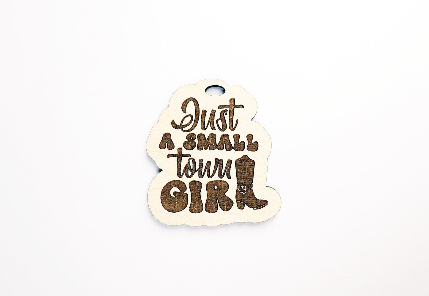 Small town girl car charm,  wood blanks, wood cutouts