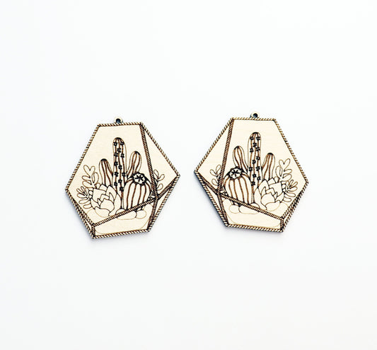 Plant earrings, Plant earring blanks, earring blanks, wood earrings