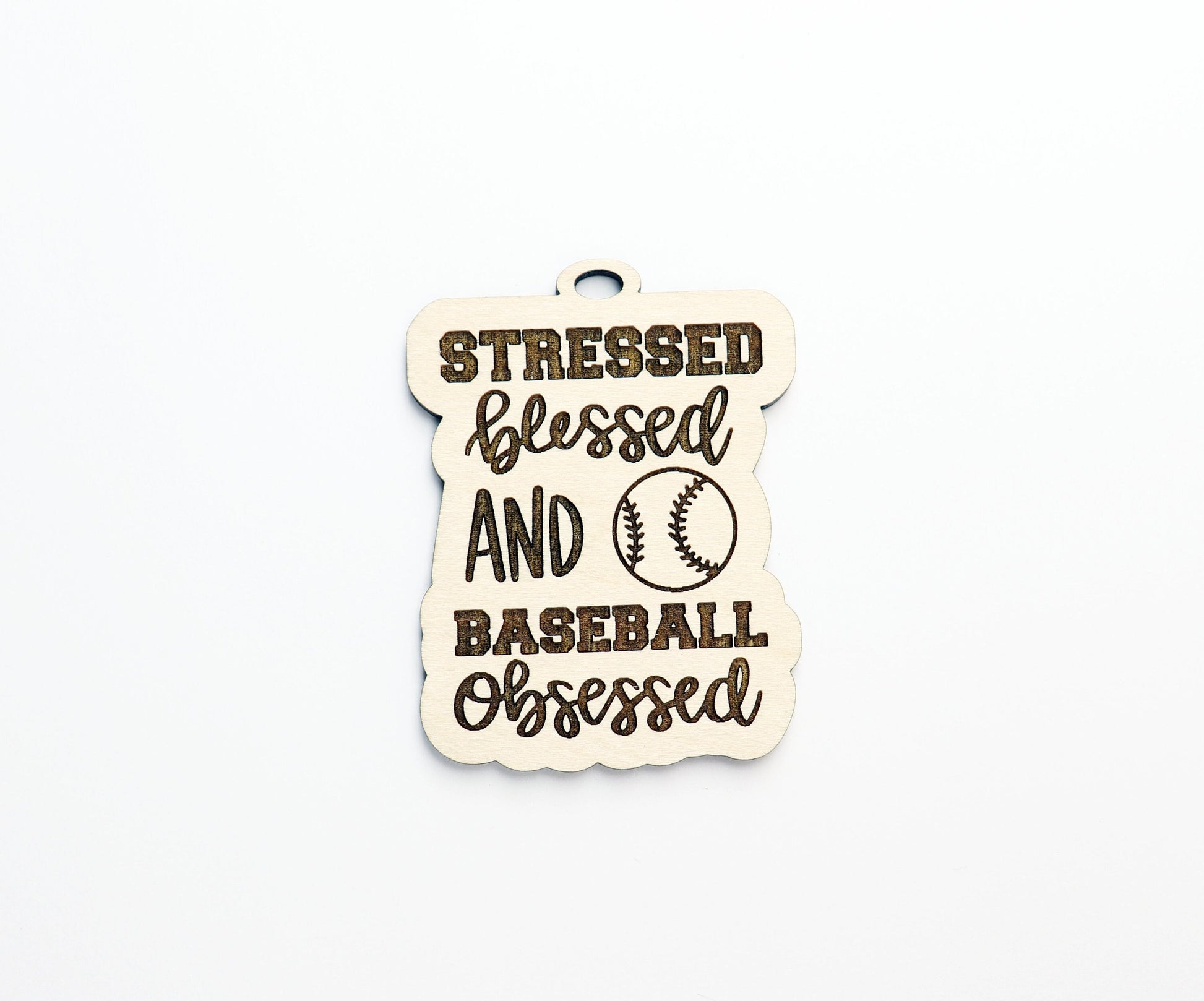 Baseball car charm, car charm blanks, wood blanks