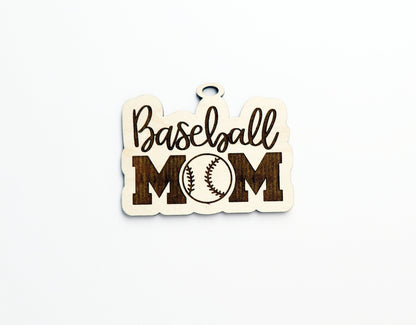 Baseball mom car charm, car charm blanks, wood blanks