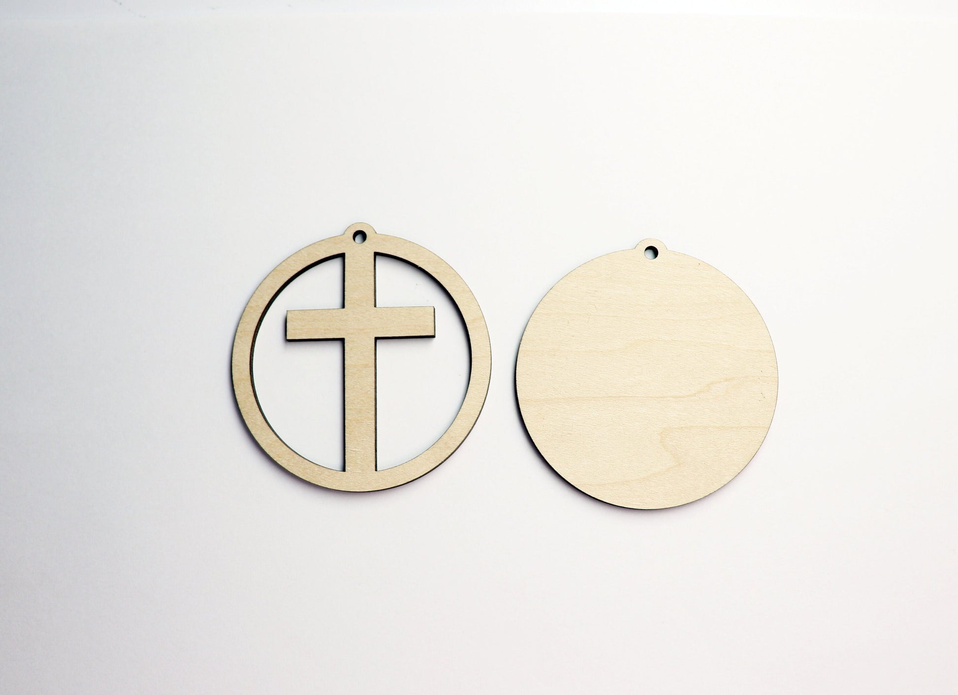 2 Piece Cross car charm,  wood blanks, wood cutouts