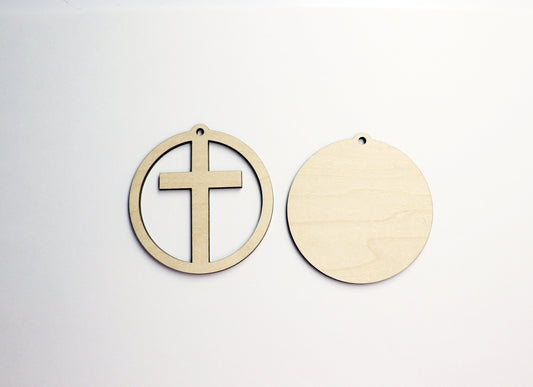 2 Piece Cross car charm,  wood blanks, wood cutouts