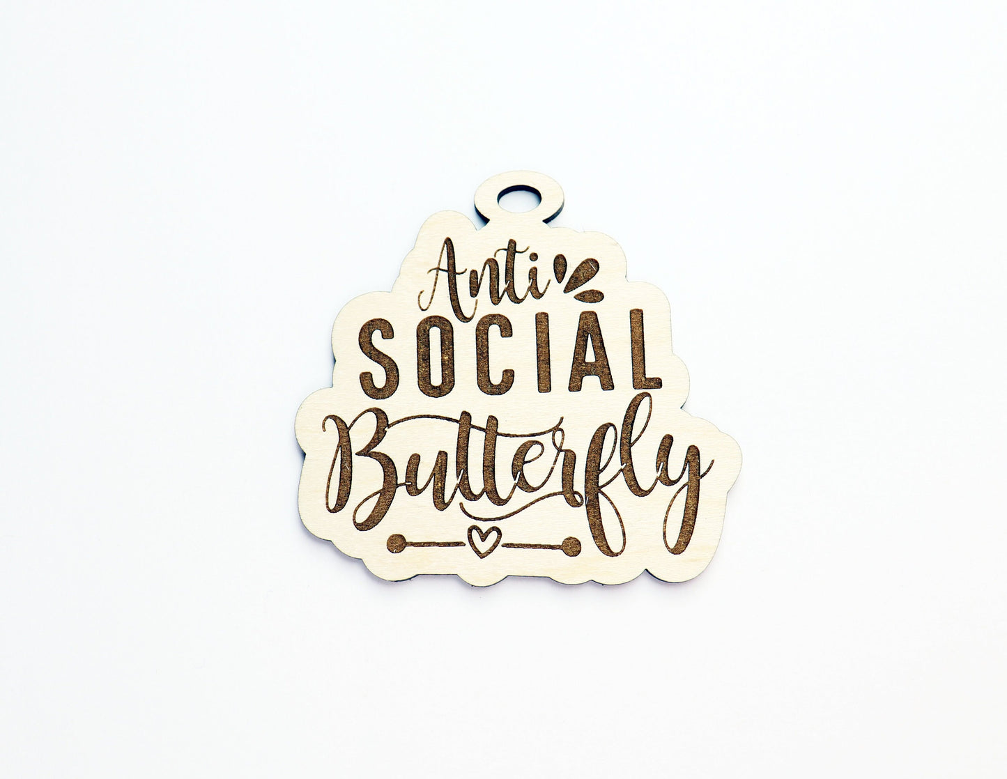 Anti social car charm,  wood blanks, wood cutouts