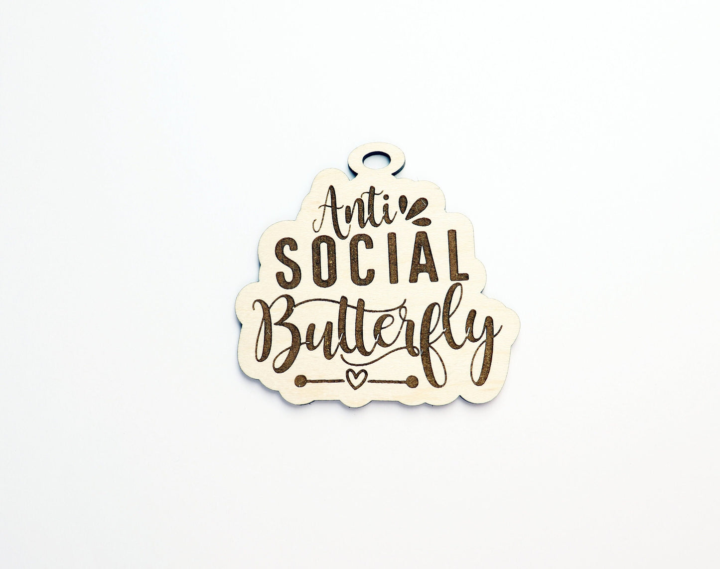 Anti social car charm,  wood blanks, wood cutouts