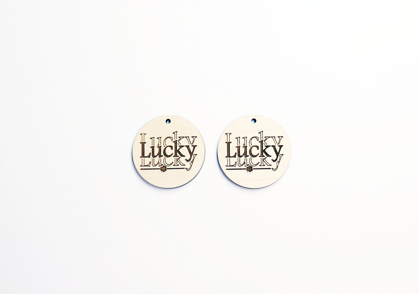 St Patrick's day earrings, Round wood earring blanks, earring blanks, sold per set