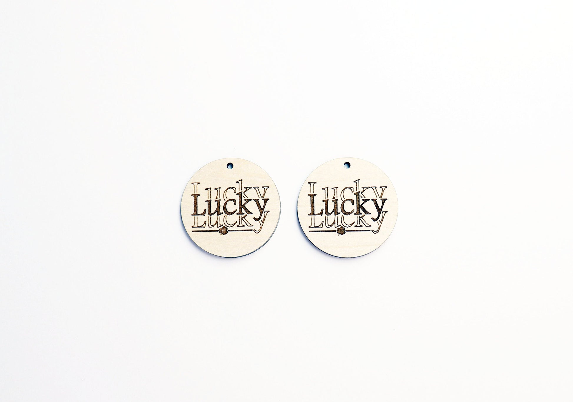 St Patrick's day earrings, Round wood earring blanks, earring blanks, sold per set