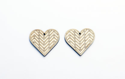 Heart earring blanks, wood cutouts, earring blanks