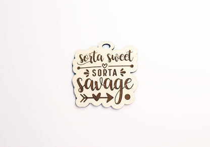 Savage Car charm blank,  wood blanks, wood cutouts