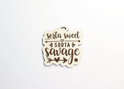 Savage Car charm blank,  wood blanks, wood cutouts