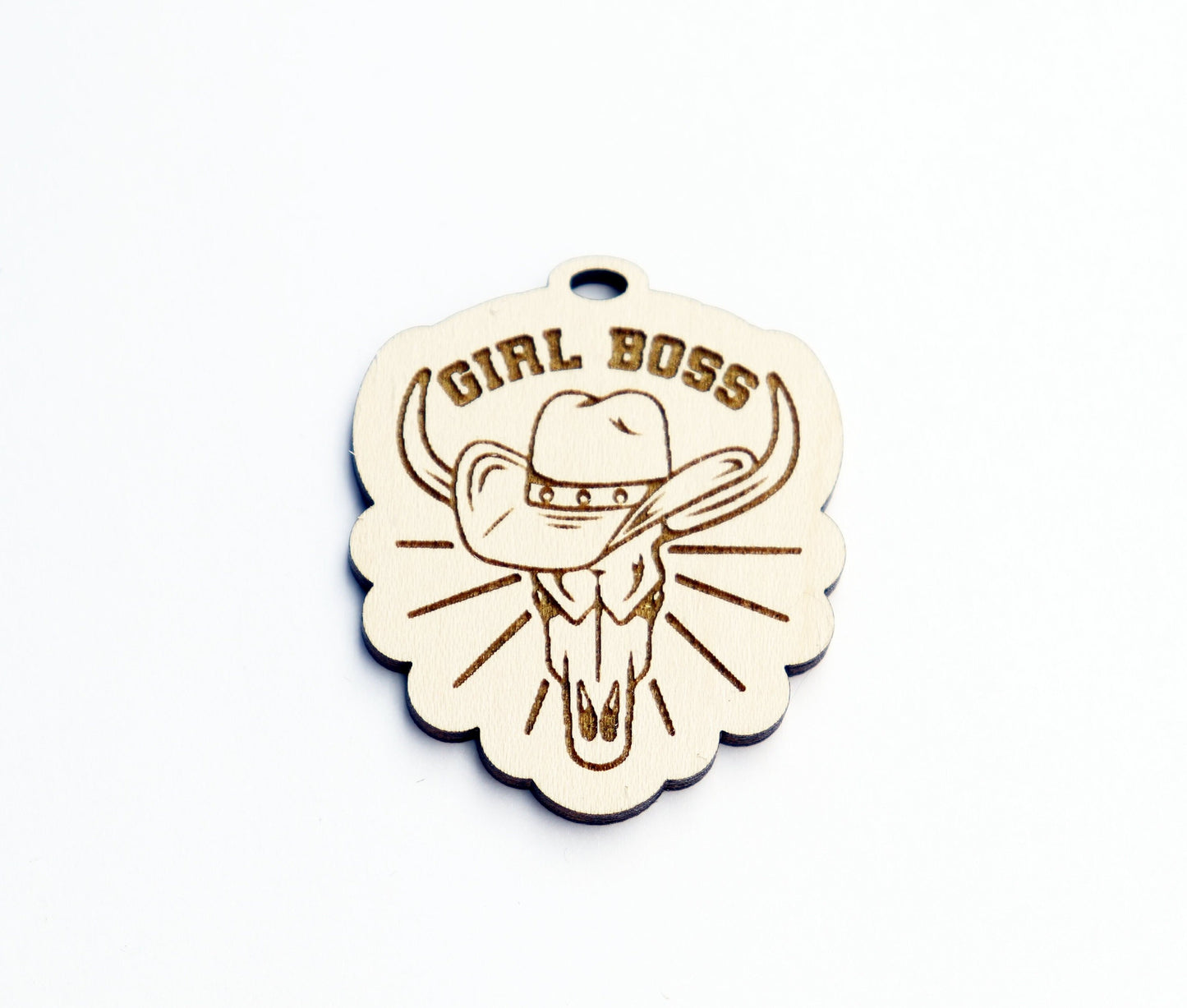 Western car charm,  wood blanks, wood cutouts, bull cutouts