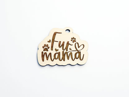 Fur mama car charm, car charm blanks, wood blanks