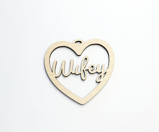 Wifey car charm blank,  wood blanks, wood cutouts, wifey charm