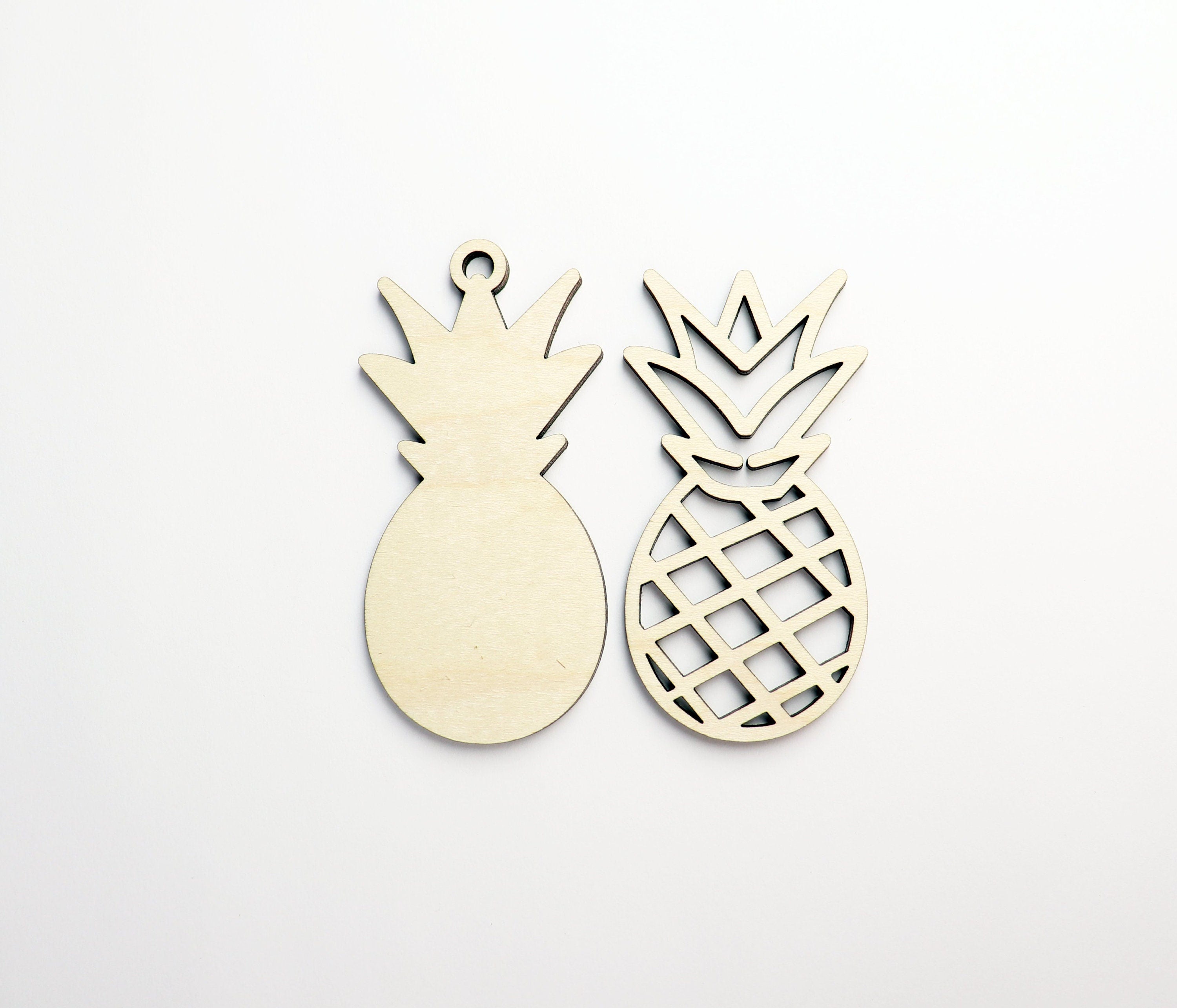 2 Layer pineapple car charm, wood blanks, wood cutouts, pineapple