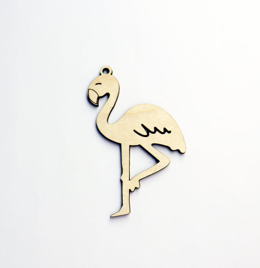 Flamingo car charm,  wood blanks, wood cutouts, flamingo cutouts