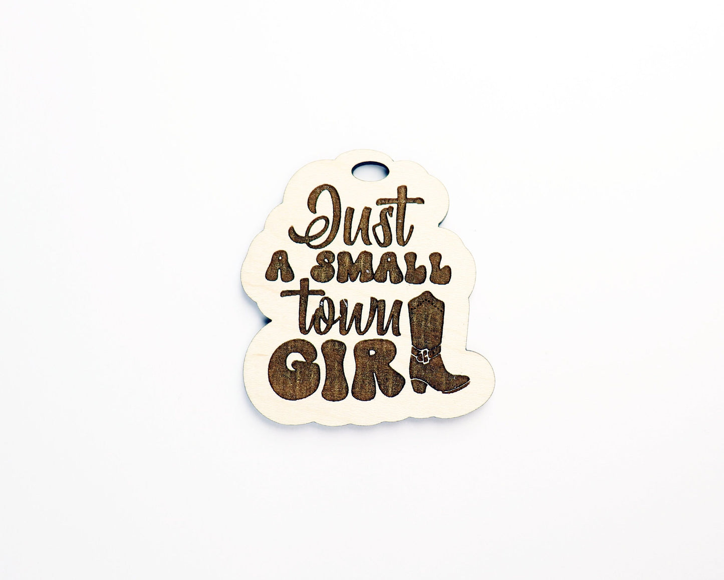 Small town girl car charm,  wood blanks, wood cutouts