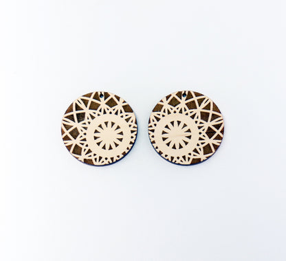 Round wood earring blanks, DIY earrings, earring blanks, sold per set