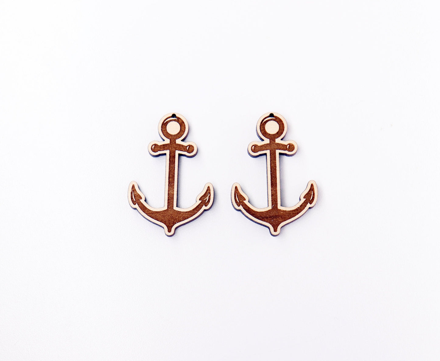 Anchor Wood earring blanks, DIY earrings, earring blanks, sold per set