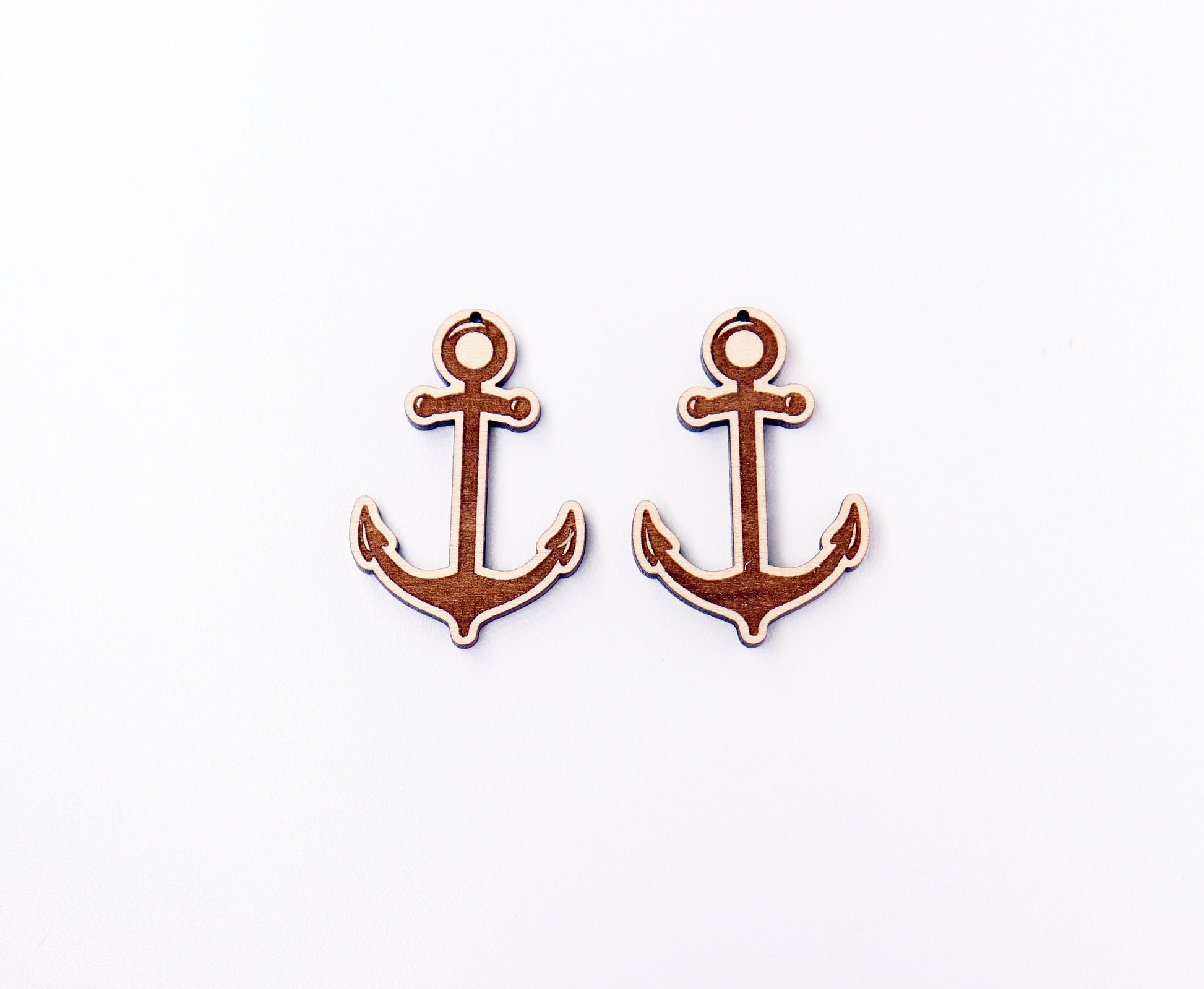 Anchor Wood earring blanks, DIY earrings, earring blanks, sold per set