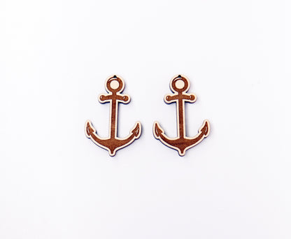 Anchor Wood earring blanks, DIY earrings, earring blanks, sold per set