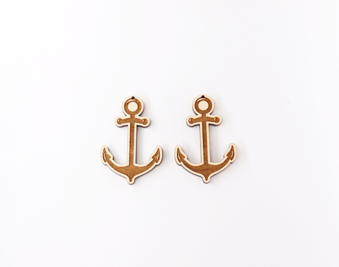 Anchor Wood earring blanks, DIY earrings, earring blanks, sold per set