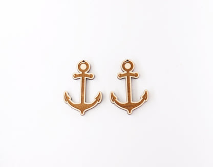 Anchor Wood earring blanks, DIY earrings, earring blanks, sold per set