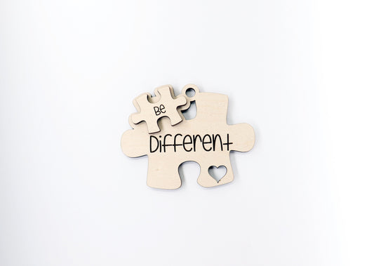 Be different Autism Car charm blank,  wood blanks, wood cutouts