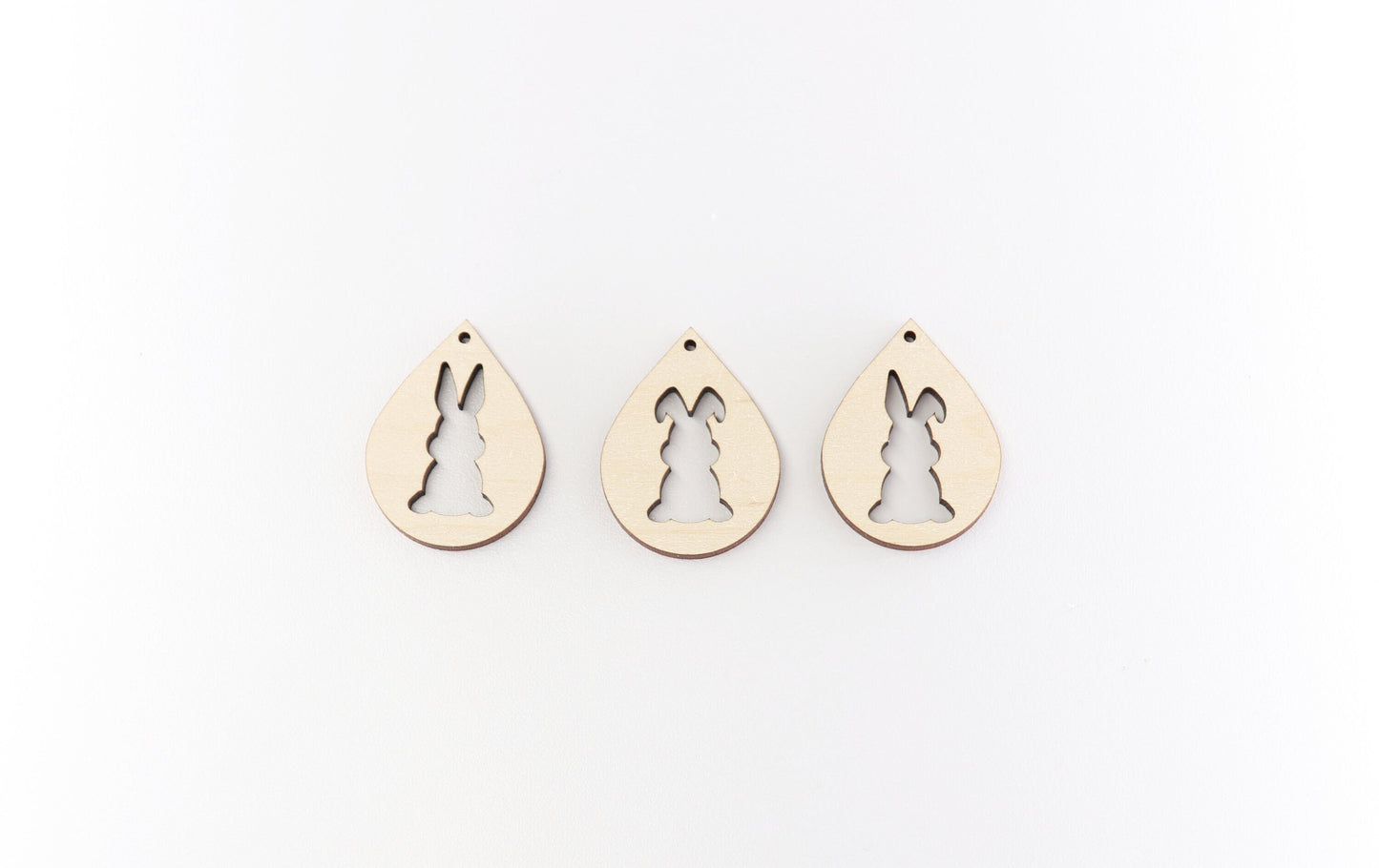 Bunny wood earring blanks, wood cutouts, earring blanks