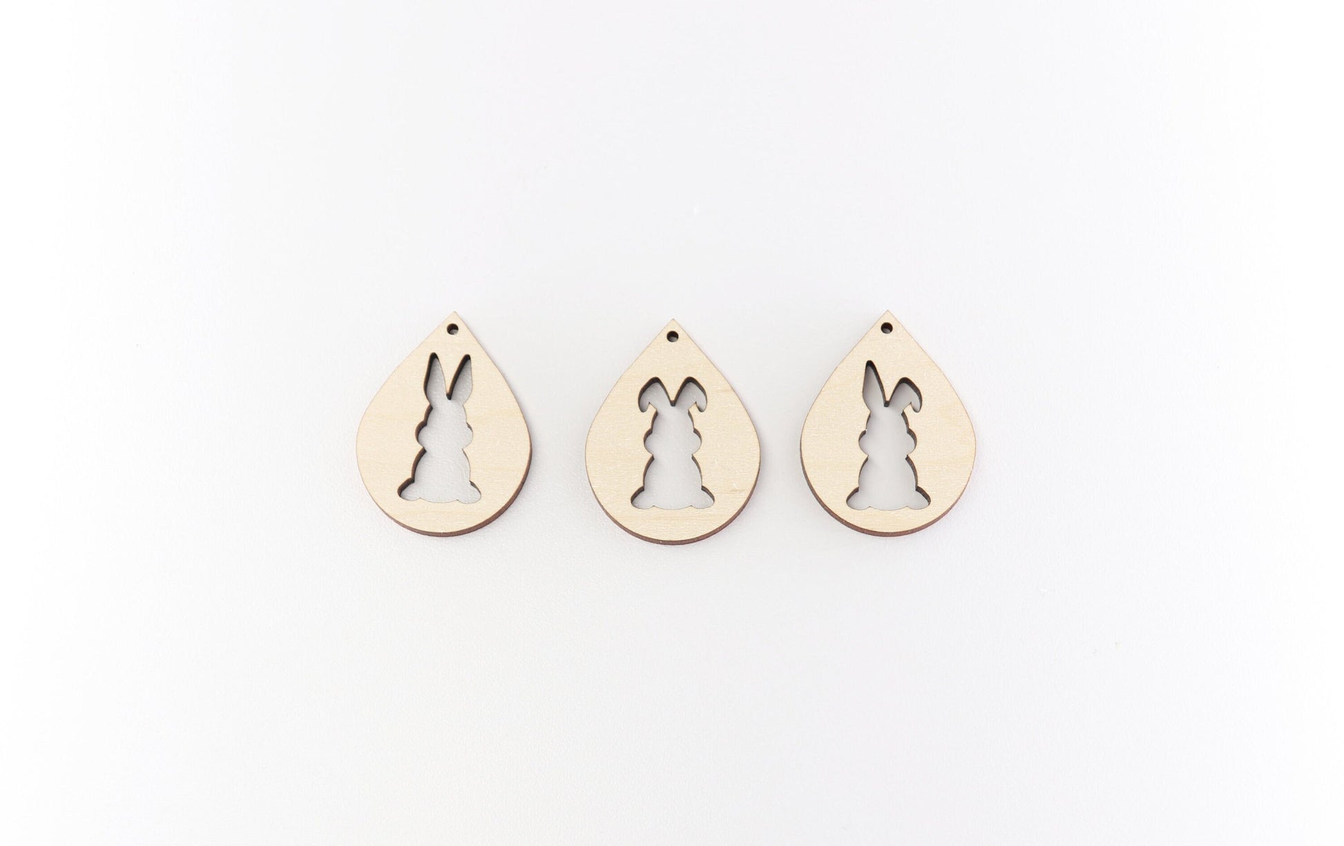 Bunny wood earring blanks, wood cutouts, earring blanks