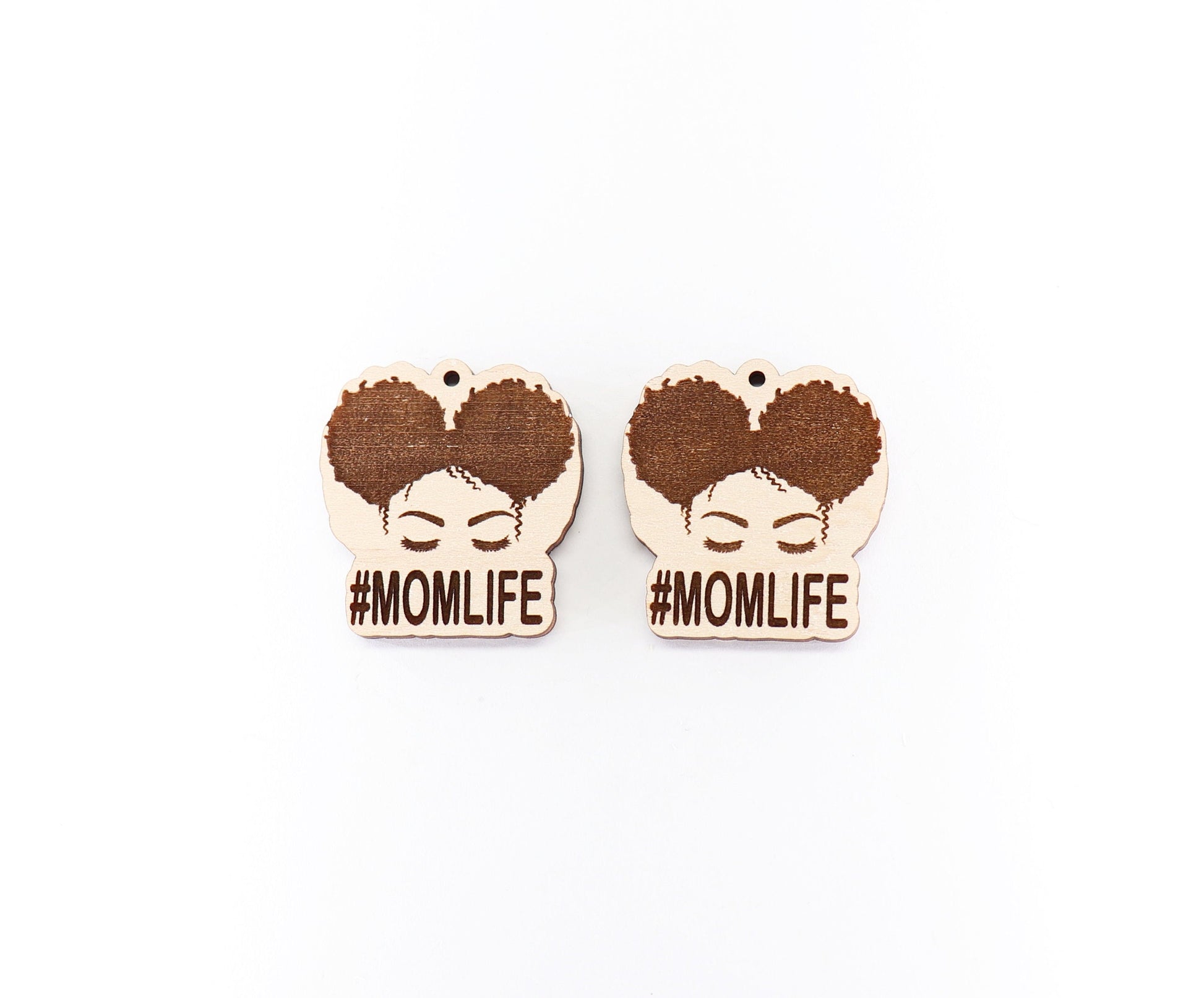 Mom life blanks,  wood earring blanks, DIY earrings, earring blanks, sold per set