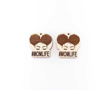 Mom life blanks,  wood earring blanks, DIY earrings, earring blanks, sold per set