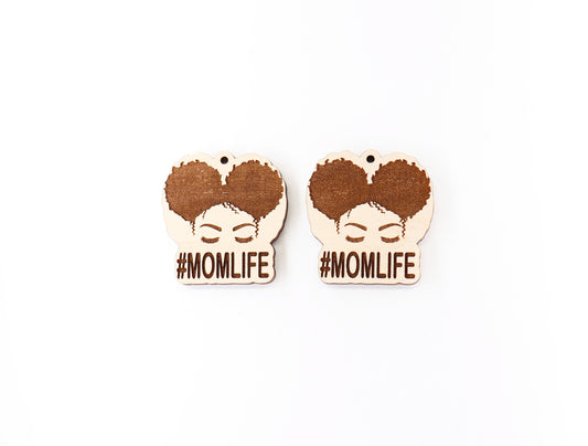 Mom life blanks,  wood earring blanks, DIY earrings, earring blanks, sold per set