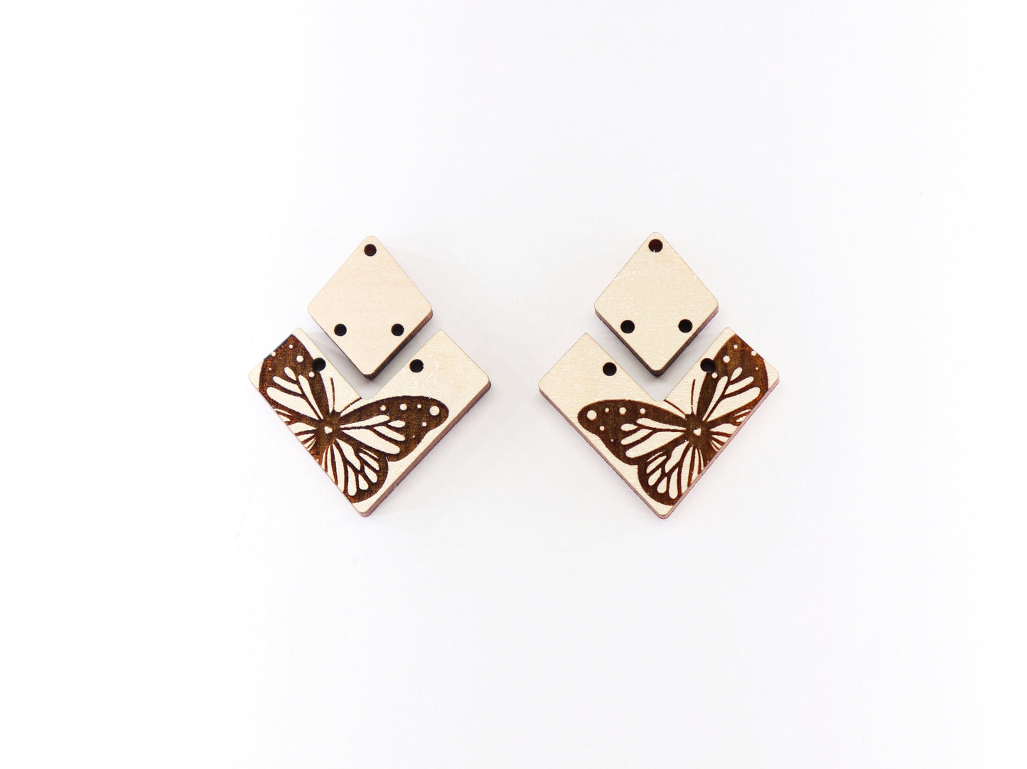 Butterfly Wood earring blanks, DIY earrings, earring blanks, sold per set