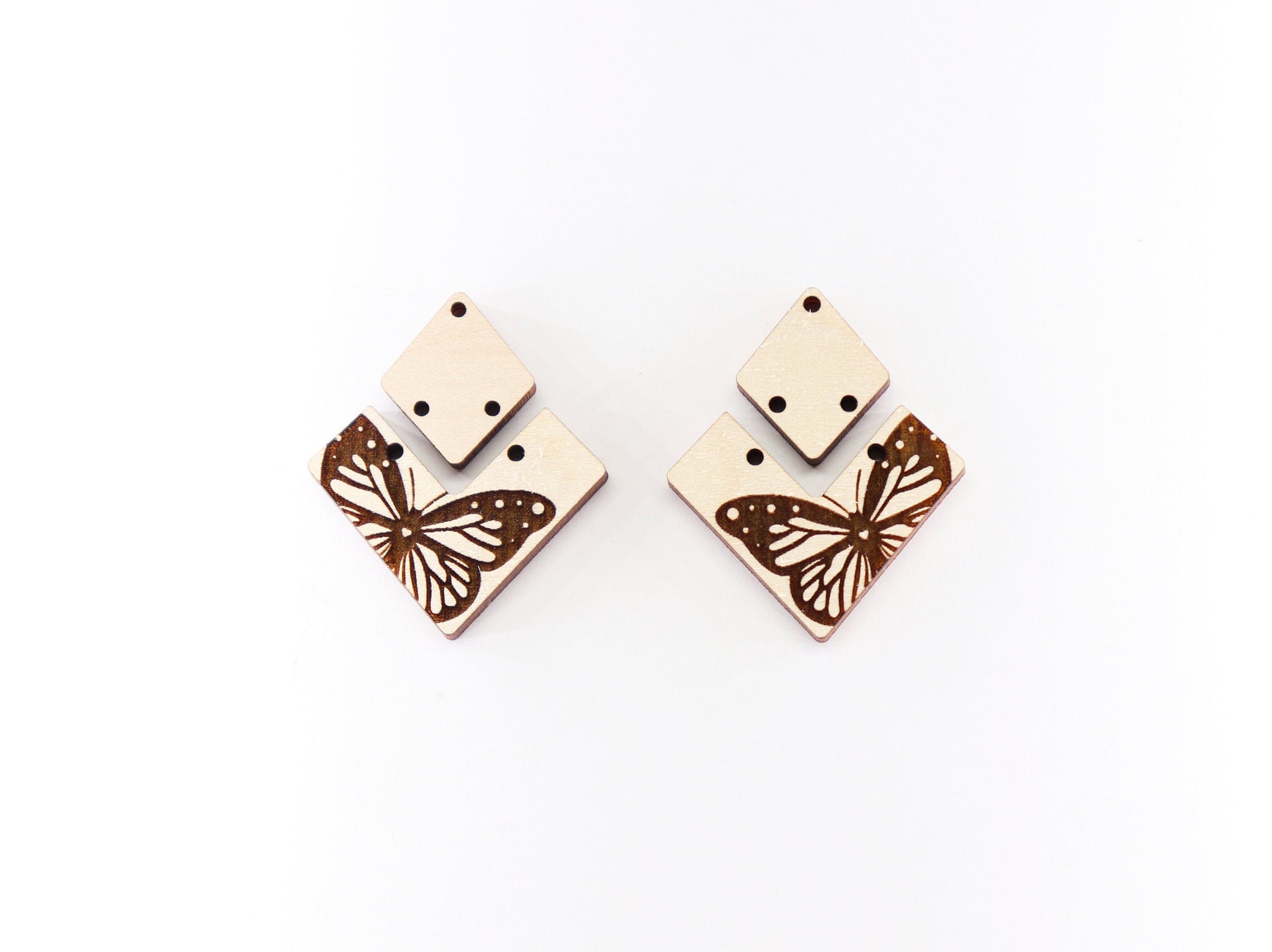 Butterfly Wood earring blanks, DIY earrings, earring blanks, sold per set