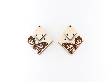 Butterfly Wood earring blanks, DIY earrings, earring blanks, sold per set