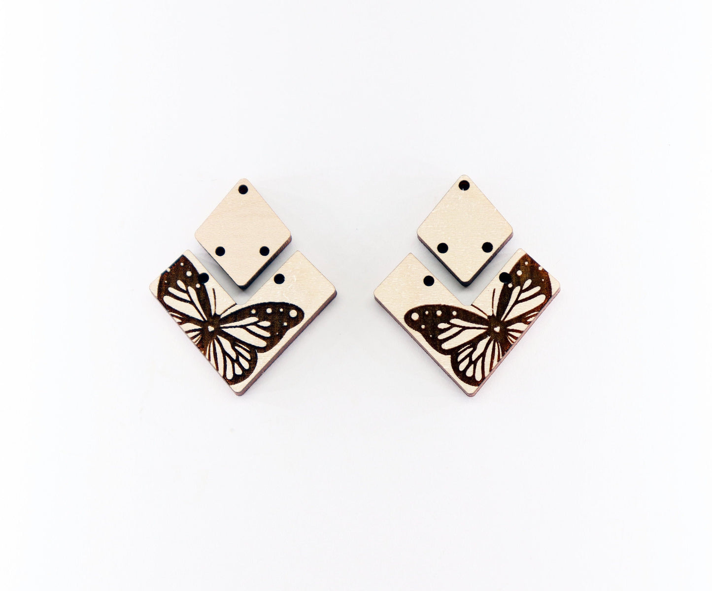 Butterfly Wood earring blanks, DIY earrings, earring blanks, sold per set