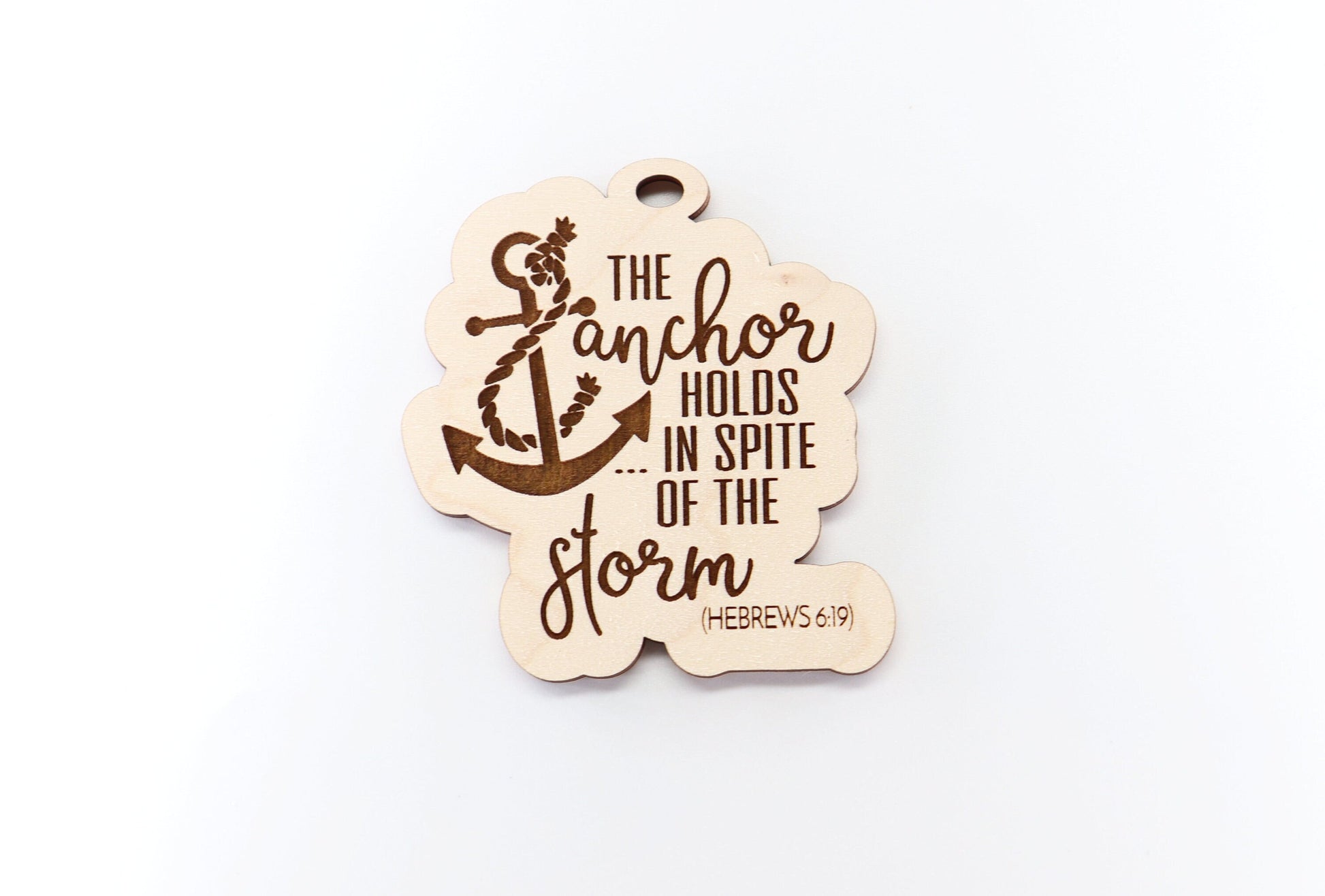 Anchor car charm, Religious car charm blank,  wood blanks