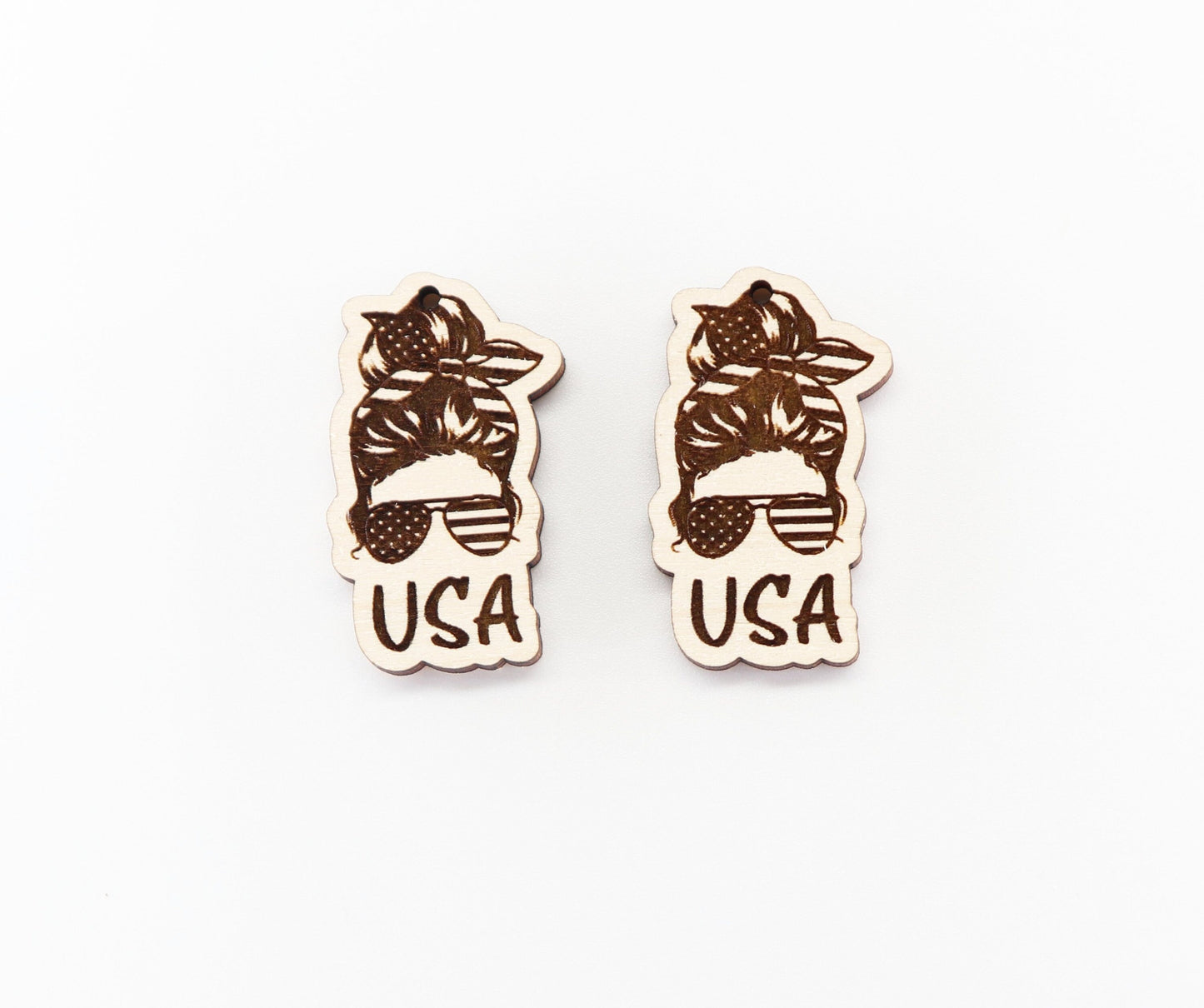 USA  earring blanks,  wood earring blanks, DIY earrings, earring blanks, sold per set