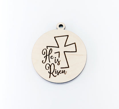 He is risen car charm blank,  wood blanks