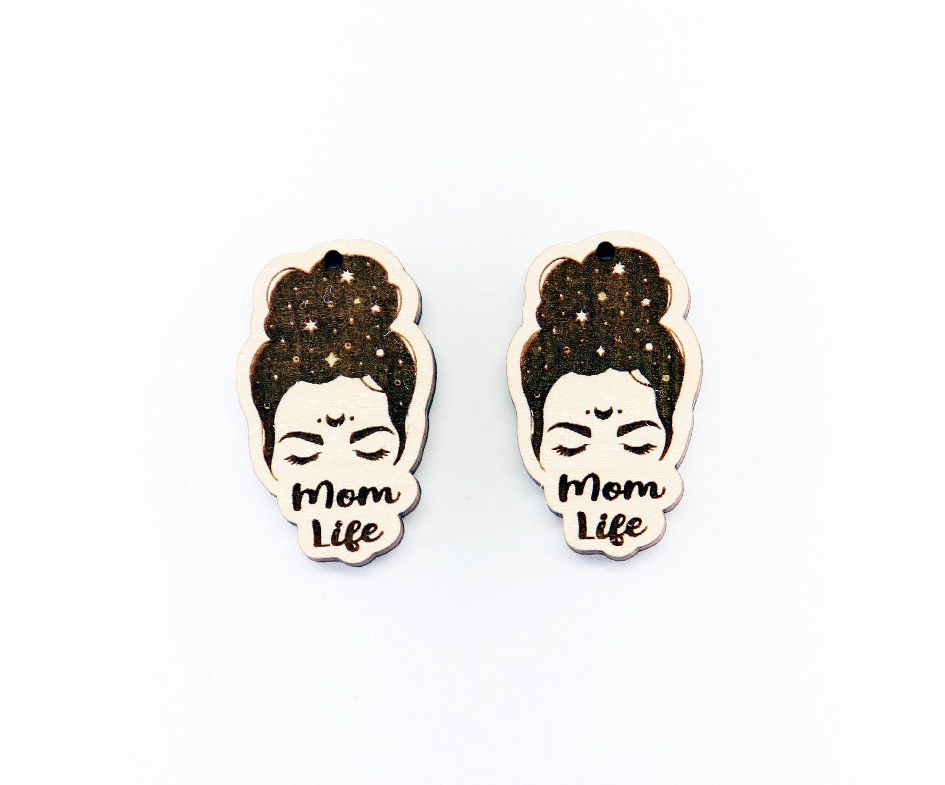 Mom life earring blanks,  wood earring blanks, DIY earrings, earring blanks, sold per set