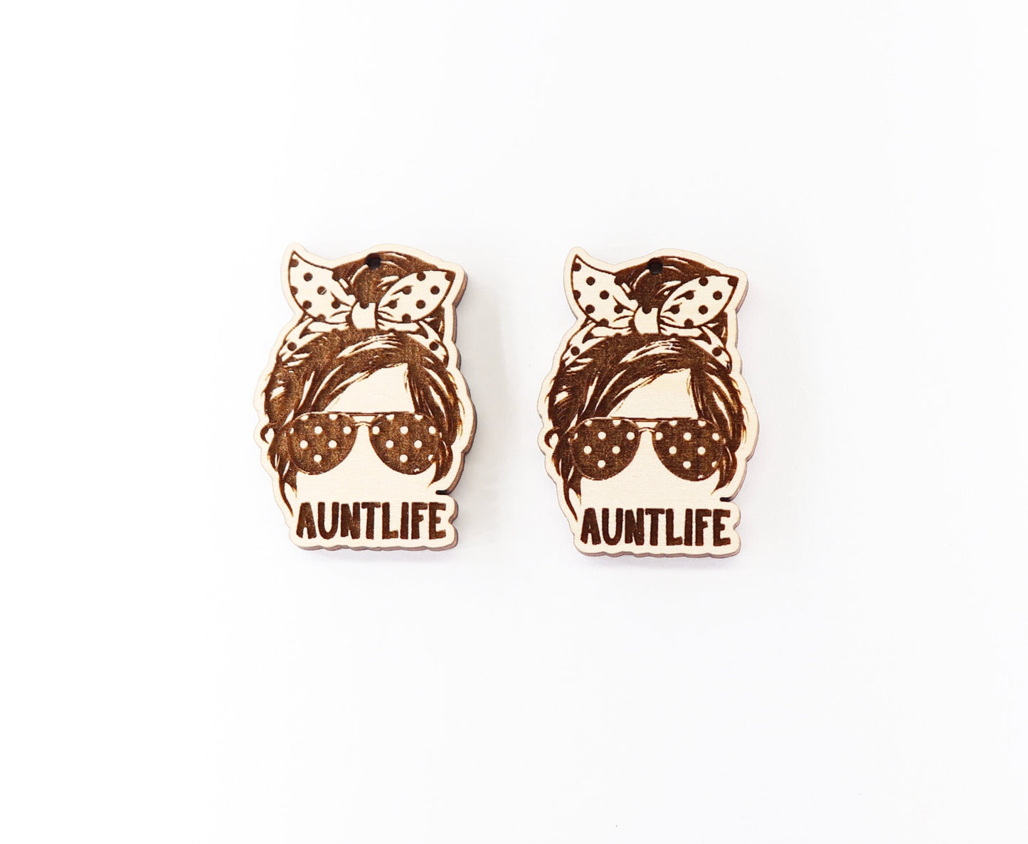 Aunt life earring blanks,  wood earring blanks, DIY earrings, earring blanks, sold per set