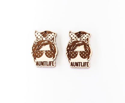 Aunt life earring blanks,  wood earring blanks, DIY earrings, earring blanks, sold per set