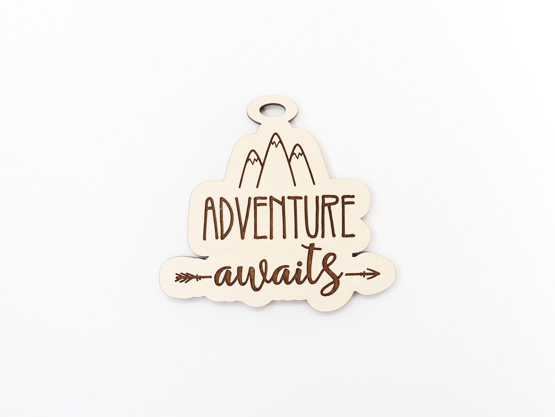 Adventure awaits charm, car charm blank, wood blanks, wood cutouts